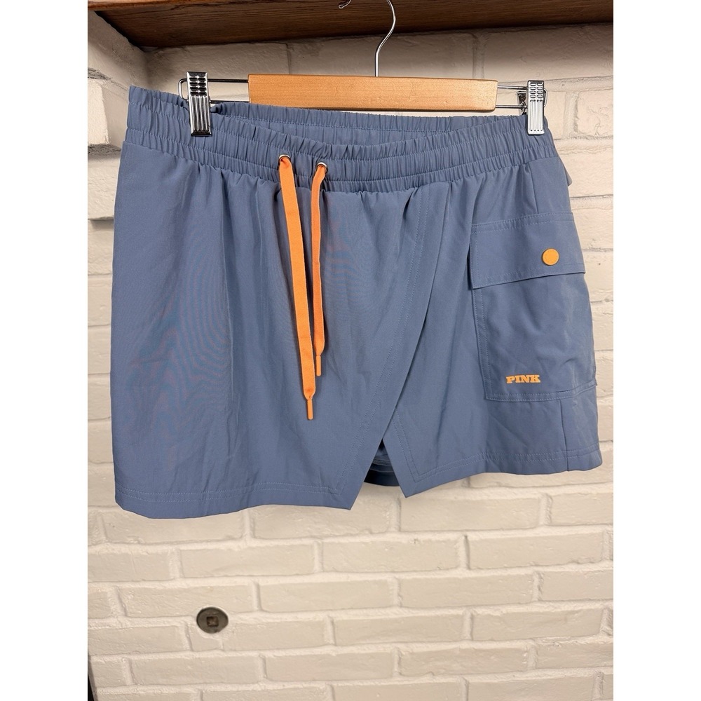 PINK Victoria's Secret Tech Woven Hike Skort XL Blue Orange Cargo NWT